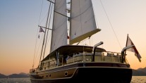 Sailing Yacht DAIMA - Aft at Sunseet